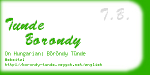 tunde borondy business card