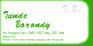 tunde borondy business card